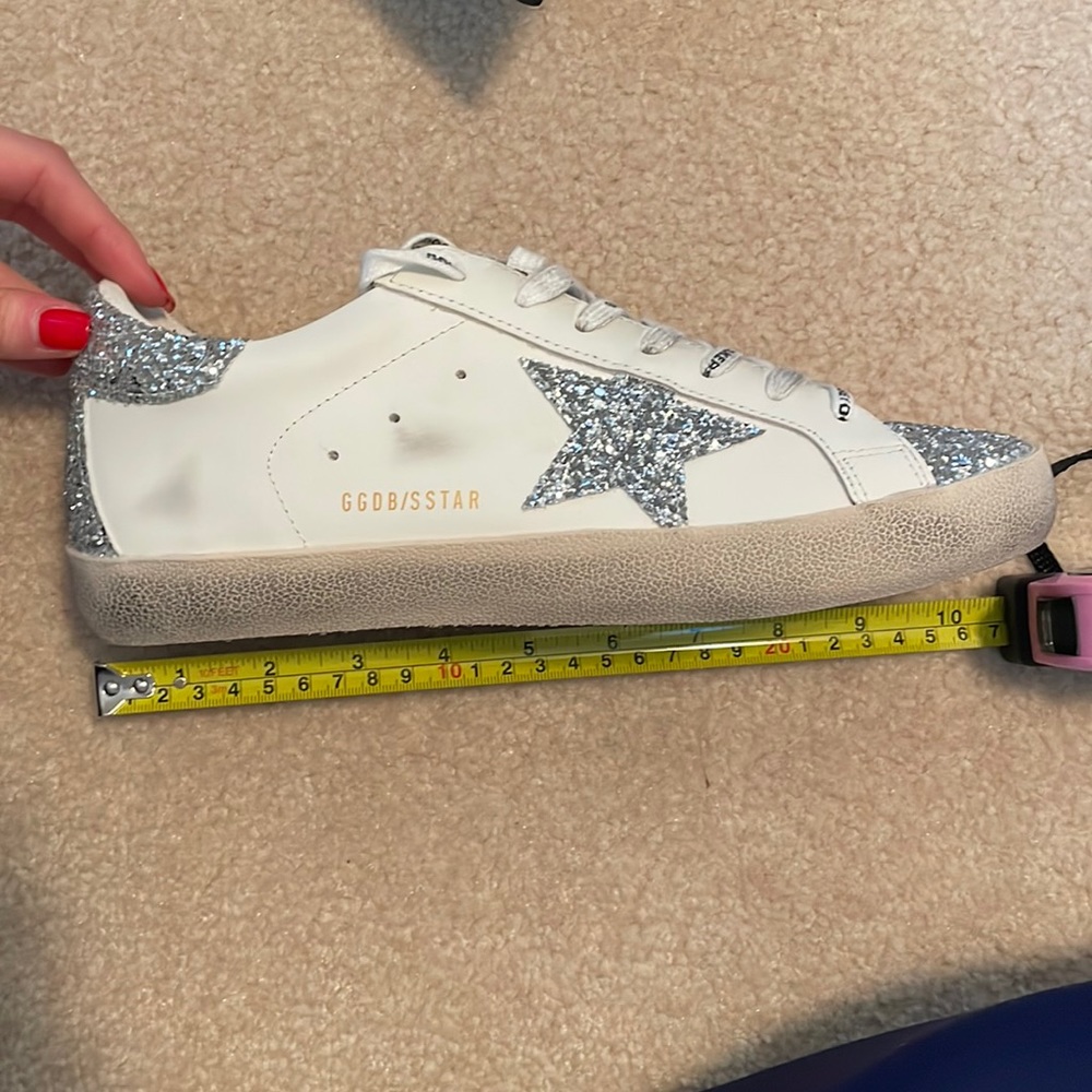 GGDB Sneakers - white and silver glitter